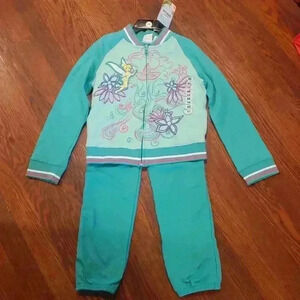 Disney Fairies Kids long Sleeve Zip-Up and Pant Set